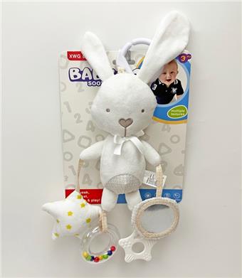 Voice Rabbit Baby Soothing Plush Wind Chime Pendant   ITEM NO.： W023523