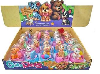 Display box of 20 eggshell glue coated dogs with cameras and popsicles (mixed in multiple colors) (price per 20PCS)   ITEM NO.： W028299