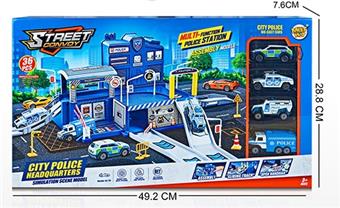 City Alloy Police Station Parking Lot (equipped with 4 alloy cars)   ITEM NO.： W028724