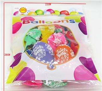 25 Happy Birthday patterned balloons   ITEM NO.： W034832