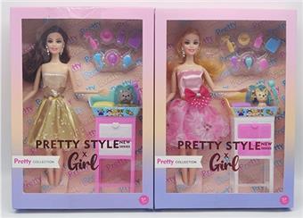 New high-end 11.5-inch solid Barbie with dog pet bath set   ITEM NO.： W033293