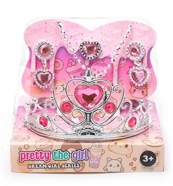 Cross border girl toy princess fairy wand magic wand electroplated crown jewelry gemstone crystal decoration play house new DIY set   ITEM NO.： W025935