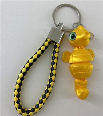 7CM seahorse keychain leather rope ring   ITEM NO.： W025504