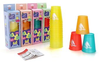 Large hole quick stacking cup (transparent 4 colors)   ITEM NO.： W035624