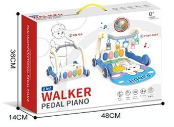 2-in-1 pedal piano walker/rabbit projection model (blue)   ITEM NO.： W020864