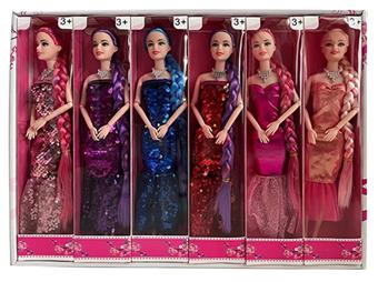 New 11.5-inch solid sequined evening dress fashion Barbie Princess 12PCS   ITEM NO.： W033479