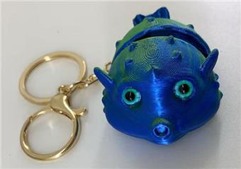 6CM Pufferfish Keychain Golden Ring   ITEM NO.： W025102