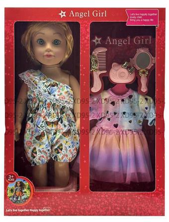 18 inch 3D eye glue hand empty body four tone music American girl chubby doll+comb+mirror+camera   ITEM NO.： W028337