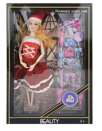 11.5-inch physical Christmas fashion Barbie with necklace, earrings, bracelet, makeup, vacuum formed cover   ITEM NO.： W033506