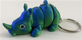 6CM Rhino Keychain Silver Ring   ITEM NO.： W025467