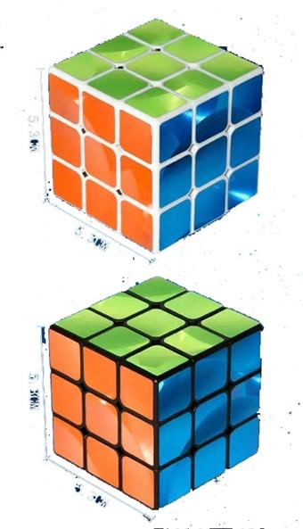5.3CM Black Mirror Sticker Cube+White Mirror Sticker Cube   ITEM NO.： W031615
