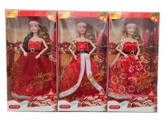 11.5-inch 9-joint solid fashion Barbie with hat, high-end dress, Christmas theme dress, three mixed styles   ITEM NO.： W033795