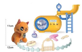 Plush Cute Cat Pet Cage+Fence+Lighting (GCC)   ITEM NO.： W034652