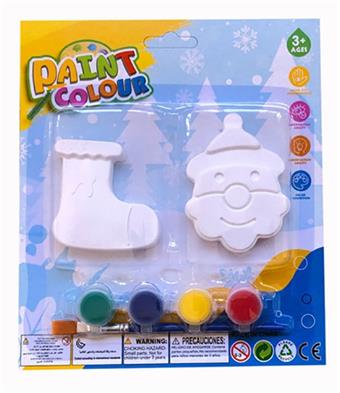 Gypsum painting color (Christmas) children's puzzle enlightenment early education toys DIY handmade creative toys   ITEM NO.： W034259
