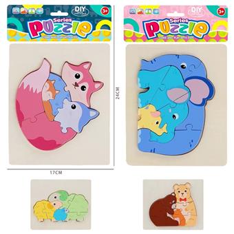 Wooden Animal Family Puzzle   ITEM NO.： W030561