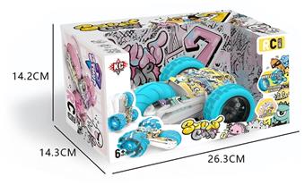 Three wheeled UV light remote control stunt car (2.4G without electricity)   ITEM NO.： W033009