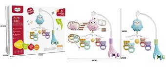 Owl Music Box Bed Bell (No Remote Control) 3 * AAA Baby Bedhead Bell Shaking Soothing Toy   ITEM NO.： W037364