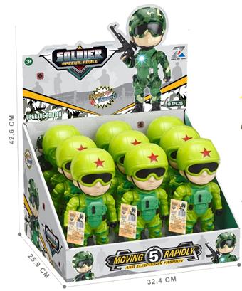 Q-version special forces with lighting and music (including electricity)   ITEM NO.： W032048
