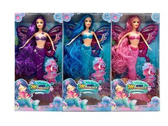 New 14 inch long hair with mermaid lights, three mixed models with lights   ITEM NO.： W033762
