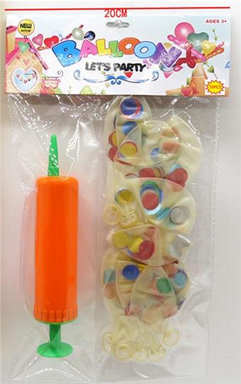 10 transparent disc balloons+1 inflator   ITEM NO.： W027744