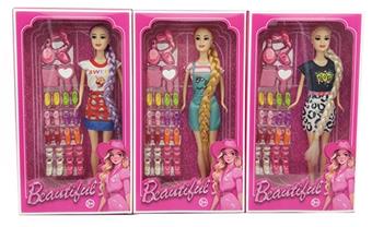 New popular 11.5-inch body fashion Barbie with 16 piece set of accessories, 3 mixed styles   ITEM NO.： W033363