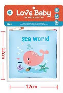 Marine animals with BB whistle cloth book   ITEM NO.： W039313