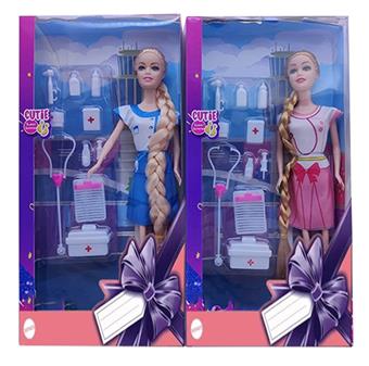 11.5-inch live action nurse outfit Barbie with medical equipment vacuum formed 2 mixed designs   ITEM NO.： W033234