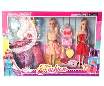 Window box 11.5-inch real body double long ponytail fashion Barbie doll girl with clothing+comb+mirror+handbag+balloon+camera+perfume bottle+lipstick   ITEM NO.： W028262