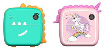 A20B Dinosaur Unicorn Polaroid Children's Printer Camera Digital Camera DSLR HD Instant Printing Ink Free Thermal Paper 2.4-inch Dual Camera 1 Million Pixel (Includes built-in lithium battery, 1 roll of thermal paper, can print about 50 photos)   ITEM NO.： W029213