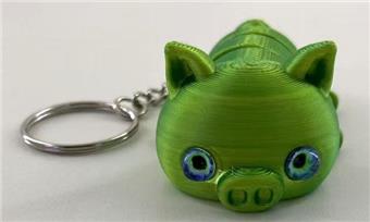 6.5CM Cute Pig Keychain Silver Ring   ITEM NO.： W025449