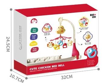 Cute pet chicken bed bell paired with animal teething ring   ITEM NO.： W037129