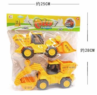 2 construction vehicles/1 PVC bag   ITEM NO.： W022022