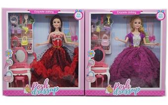 New high-end 11.5-inch solid body fashionable Barbie with makeup table matching   ITEM NO.： W033280