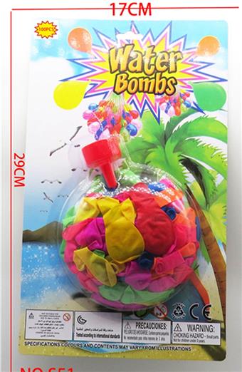 100 mixed water balloons of different sizes+1 missing one   ITEM NO.： W027692