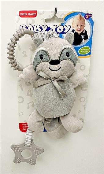 Voice Raccoon Baby Soothing Gum Plush Pendant   ITEM NO.： W034524