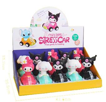 Four Wheel Sanrio Inertial Pressure Vehicle (Display Box/10 pieces)   ITEM NO.： W034401