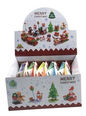 Puzzle building block assembly toys compatible with small and medium-sized particles, holiday gifts, promotional items, food candies, gifts, twisted egg toys, Christmas I   ITEM NO.： W029055