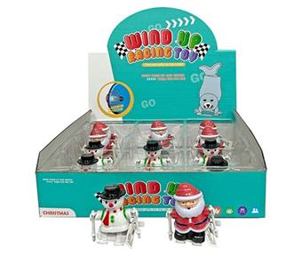 Clocking up cartoon snowman and Santa Claus in a box   ITEM NO.： W036003