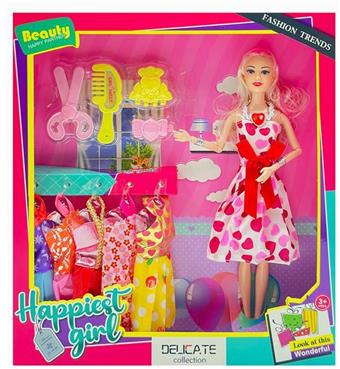 New 11.5-inch 9-joint solid body fashionable high-end dress Barbie with wristband, five sets of clothes, and makeup blister set   ITEM NO.： W033738