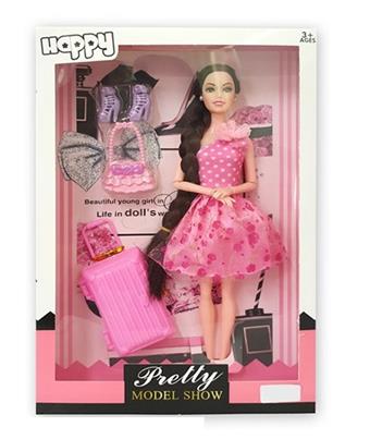 New 11.5-inch solid body fashion short skirt Barbie with pull-out box and shoe blister accessories   ITEM NO.： W033140