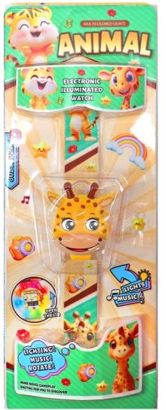 Giraffe 3D Head Light Music Flip Watch   ITEM NO.： W027921
