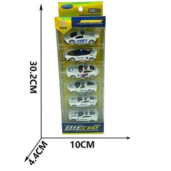 Sliding alloy police car (6-pack) (CPC)   ITEM NO.： W024450