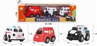 Inertial police car set of 3 (CPC)   ITEM NO.： W023625