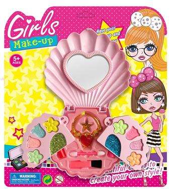 Unfolded shell suction plate pass home makeup box multi-layer girls' makeup box children's makeup apply eye shadow lip gloss   ITEM NO.： W039680
