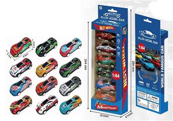 Alloy iron sheet regenerative sports car (6PCS)   ITEM NO.： W026461