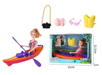 11 inch physical Barbie kayak, life jacket, glasses, telescope, camera (environmentally friendly material)   ITEM NO.： W028366