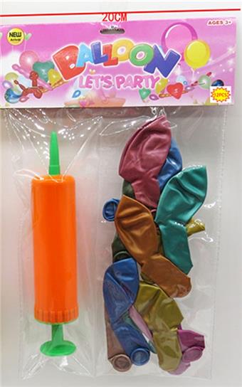 12 metal colored balloons+1 pump   ITEM NO.： W027746