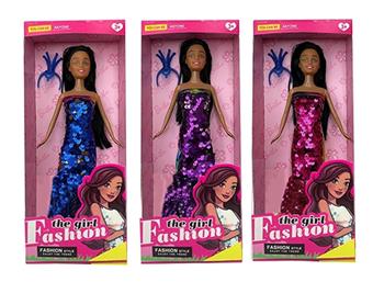 New 11.5-inch live action black Barbie with crown accessories, 3 mixed styles   ITEM NO.： W033154