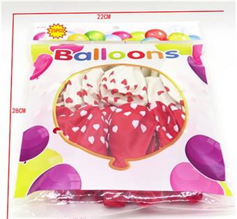 25 red and white heart-shaped balloons   ITEM NO.： W027723