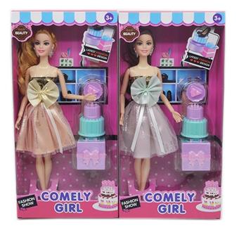 New high-end 11.5-inch body fashion Barbie with cake set   ITEM NO.： W033311